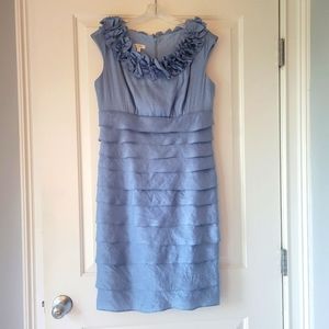 Summer Cocktail Dress Sleeveless Purple Shimmer Tiered Size 8